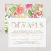 Waterverf Floral Spring Wedding Enclosure Card Informatiekaartje (Voorkant / Achterkant)