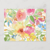 Waterverf Floral Spring Wedding Enclosure Card Informatiekaartje (Achterkant)