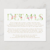 Waterverf Floral Spring Wedding Enclosure Card Informatiekaartje (Voorkant)