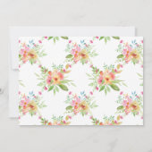 Waterverf Floral Spring Wedding Invitation Kaart (Achterkant)