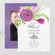 Waterverf Floral Spring Wedding Invitation