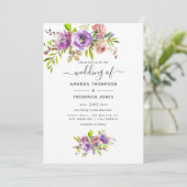 Waterverf Floral Spring Wedding Kaart (Staand voorkant)