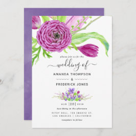 Waterverf Floral Spring Wedding Kaart