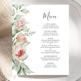 Waterverf Floral Spring Wedding Menu