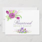 Waterverf Floral Spring Wedding Reserved Sign Kaart (Voorkant)