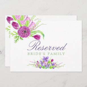 Waterverf Floral Spring Wedding Reserved Sign Kaart