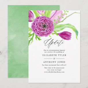 Waterverf Floral Spring Wedding Update Kaart