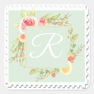 Waterverf Floral Square Sticker