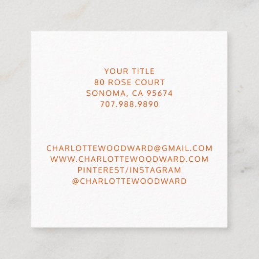 Waterverf Floral Square Visitekaartje van de windv (Achterkant)