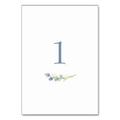 Waterverf Floral Stem Table Kaart Periwinkle (Achterkant)