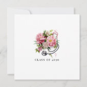 Waterverf Floral Stethoscoop Zurse Afstuderen Kaart (Achterkant)
