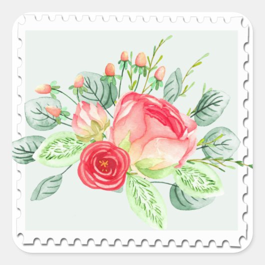 Waterverf Floral Sticker (Voorkant)