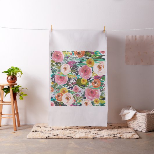 Waterverf Floral Stof (Voorbeeld)