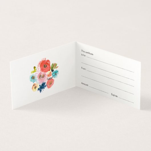 Waterverf Floral Store Cadeaubon Sjabloon (Binnen)