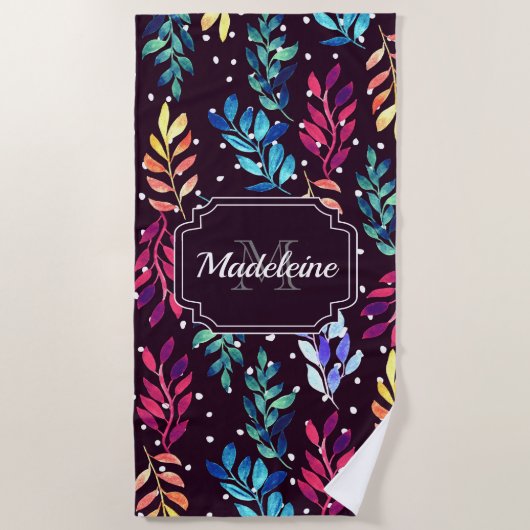 Waterverf Floral Strandlaken (Voorkant)