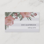  Waterverf Floral Stripe Visitekaartje (Voorkant)