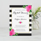  Waterverf Floral Stripes Vrijgezellenfeest Kaart (Staand voorkant)