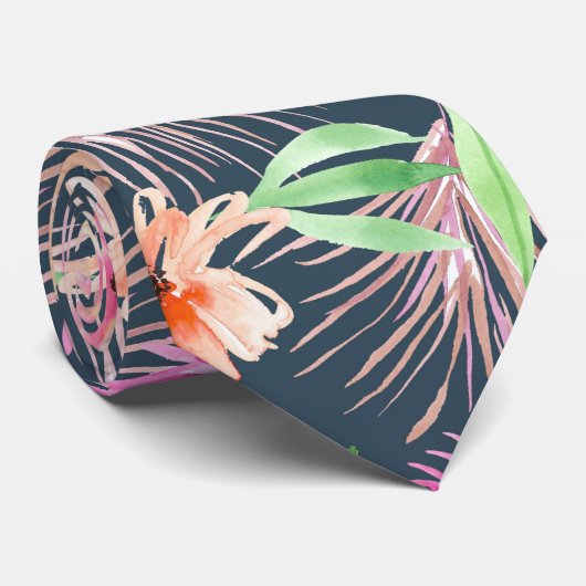 Waterverf Floral Stropdas (Opgerold)