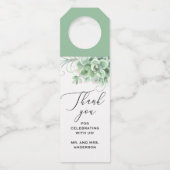 Waterverf floral succulents bruiloft bedankt flessenhanger (Voorkant)