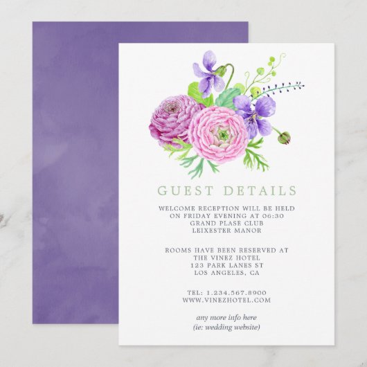 Waterverf Floral Summer Wedding (Voorkant / Achterkant)