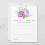 Waterverf Floral Summer Wedding Advieskaart<br><div class="desc">Botanische waterverf Wedding-suite met trendultra-violet,  plum- en sage-groene accenten. De bloemen zijn ranunculus,  tulpen,  violetten en kruiwagens met een sterke impressionistische Chinese invloed.</div>