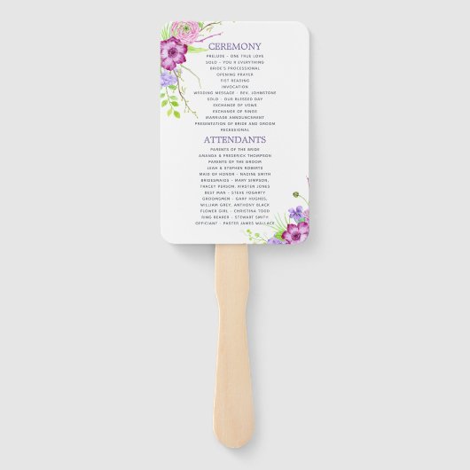 Waterverf Floral Summer Wedding Handwaaier (Achterkant)