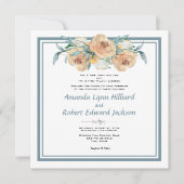 Waterverf Floral Summer Wedding Kaart (Voorkant)