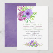 Waterverf Floral Summer Wedding Kaart (Voorkant / Achterkant)