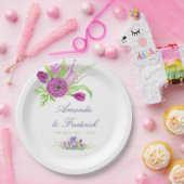 Waterverf Floral Summer Wedding Papieren Bordje (Feest)