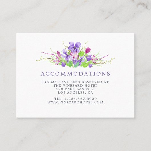 Waterverf Floral Summer Wedding Visitekaartje (Voorkant)