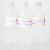 Waterverf Floral Summer Wedding Waterfles Etiket (Flessen)