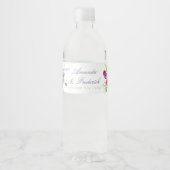 Waterverf Floral Summer Wedding Waterfles Etiket (Voorkant)
