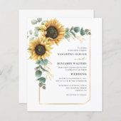 Waterverf Floral Sunflower Eucalyptus Weddenschap (Voorkant / Achterkant)