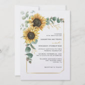 Waterverf Floral Sunflower Eucalyptus Weddenschap Kaart (Voorkant)