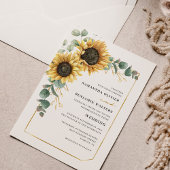 Waterverf Floral Sunflower Eucalyptus Weddenschap Kaart