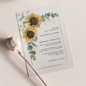 Waterverf Floral Sunflower Eucalyptus Weddenschap Kaart