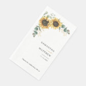 Waterverf Floral Sunflower Eucalyptus Weddenschap Servet (Hoek)