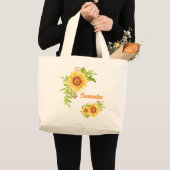  Waterverf Floral Sunflower Grote Tote Bag (Voorkant (product))