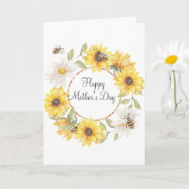 Waterverf Floral Sunflower Moederdag Card Kaart