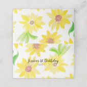 Waterverf Floral Sunflower Pattern Tent Kaart Plaatskaartje (Buitenkant ongevouwen)