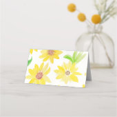 Waterverf Floral Sunflower Pattern Tent Kaart Plaatskaartje (Achterkant)