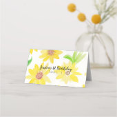 Waterverf Floral Sunflower Pattern Tent Kaart Plaatskaartje (Voorkant)