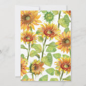 Waterverf Floral Sunflower Pattern Wedding Kaart (Achterkant)