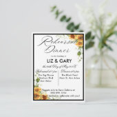 Waterverf Floral Sunflower Rehearsal Dinner Briefkaart (Staand voorkant)