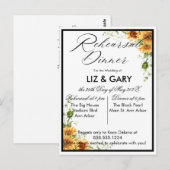 Waterverf Floral Sunflower Rehearsal Dinner Briefkaart (Voorkant / Achterkant)