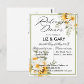 Waterverf Floral Sunflower Rehearsal Dinner Briefkaart (Voorkant / Achterkant)