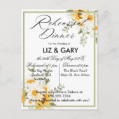 Waterverf Floral Sunflower Rehearsal Dinner Briefkaart (Voorkant)