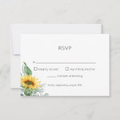 Waterverf Floral Sunflower RSVP Kaartje (Voorkant)