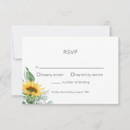 Waterverf Floral Sunflower RSVP Kaartje