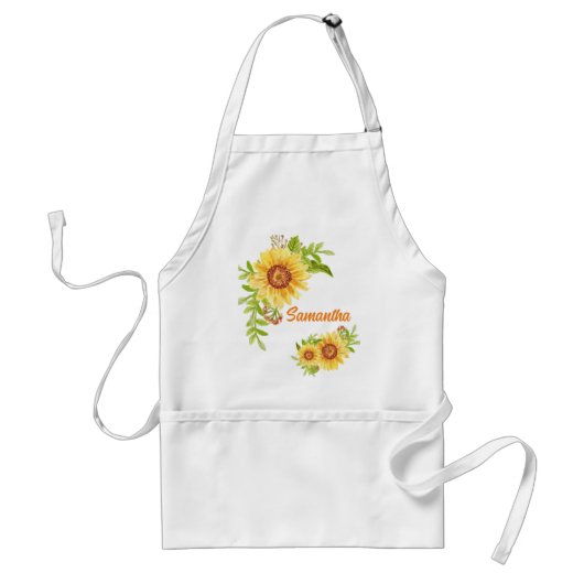 Waterverf Floral Sunflower Schort (Voorkant)